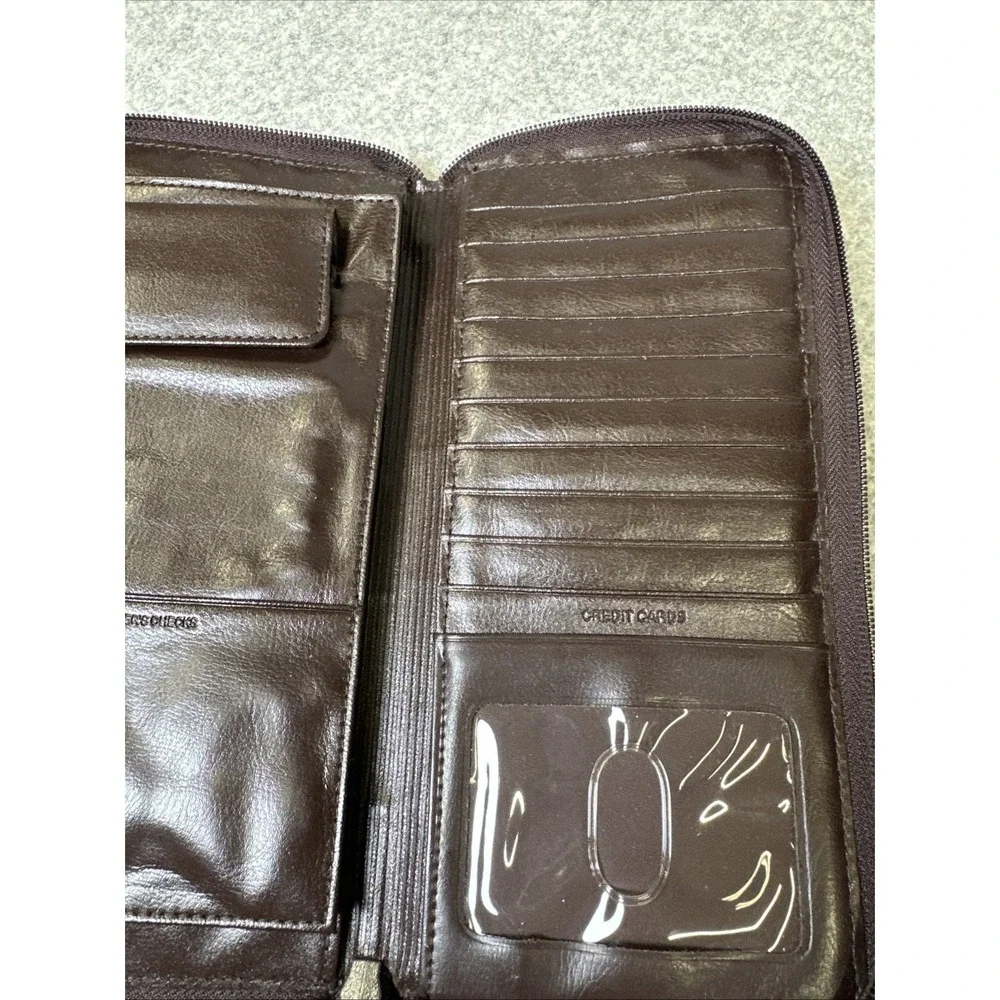 Dopp Travel Wallet Passport Holder Genuine Leather Brown‎ ID Slots